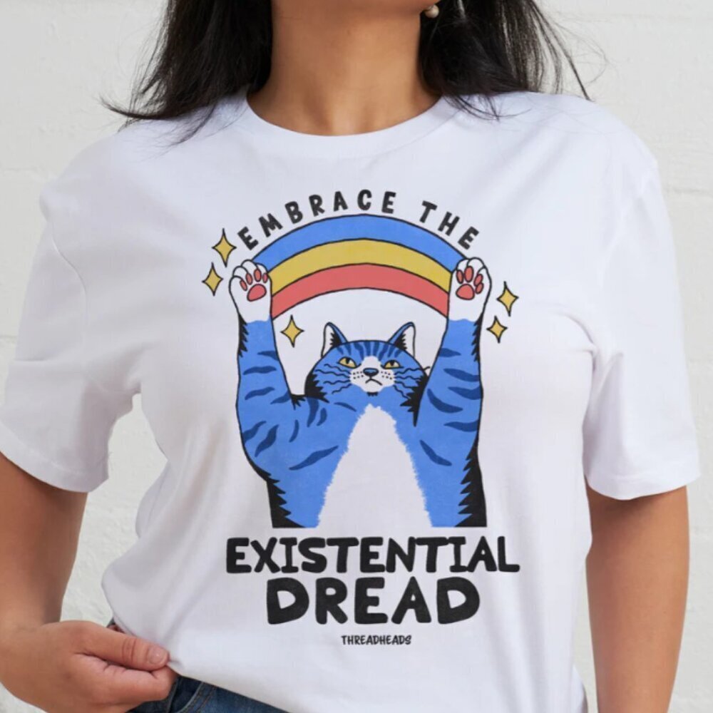 Embrace The Existential Dread Retro Graphic Fan Unisex T-Shirt